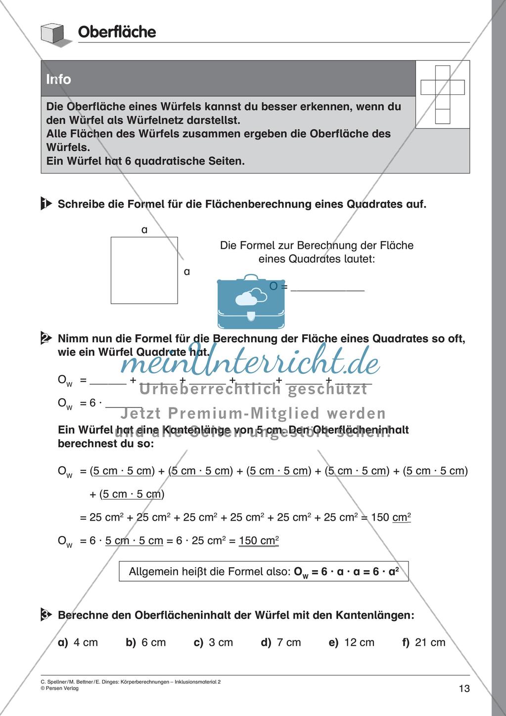 Körperberechnungen: Würfel Preview 15