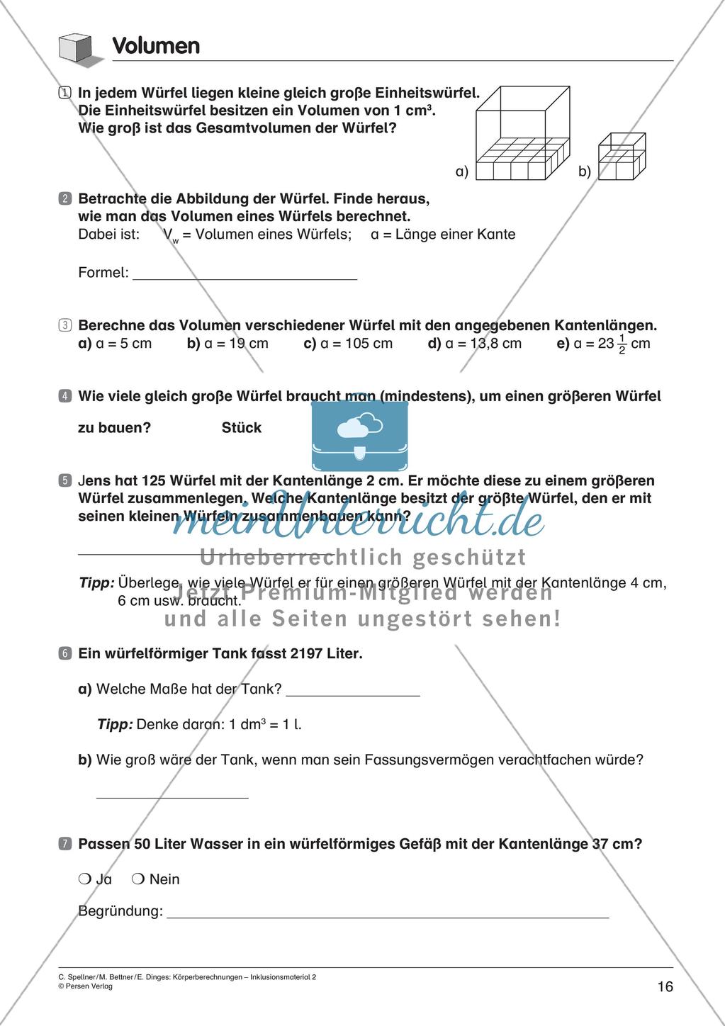 Körperberechnungen: Würfel Preview 18