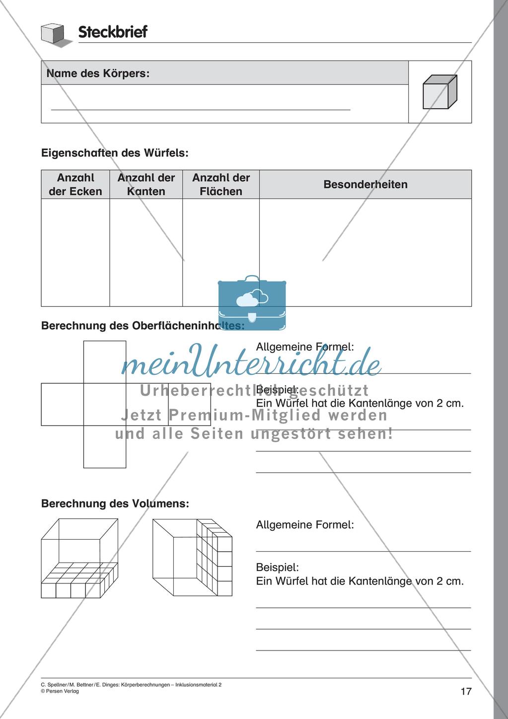 Körperberechnungen: Würfel Preview 19