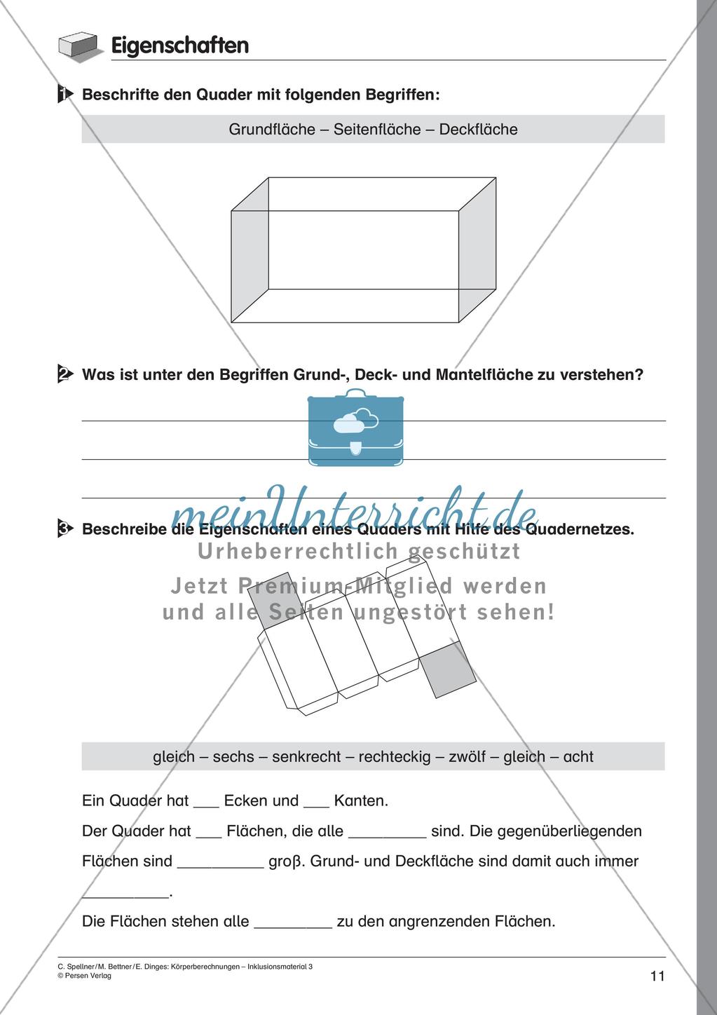 Körperberechnungen: Quader Preview 13