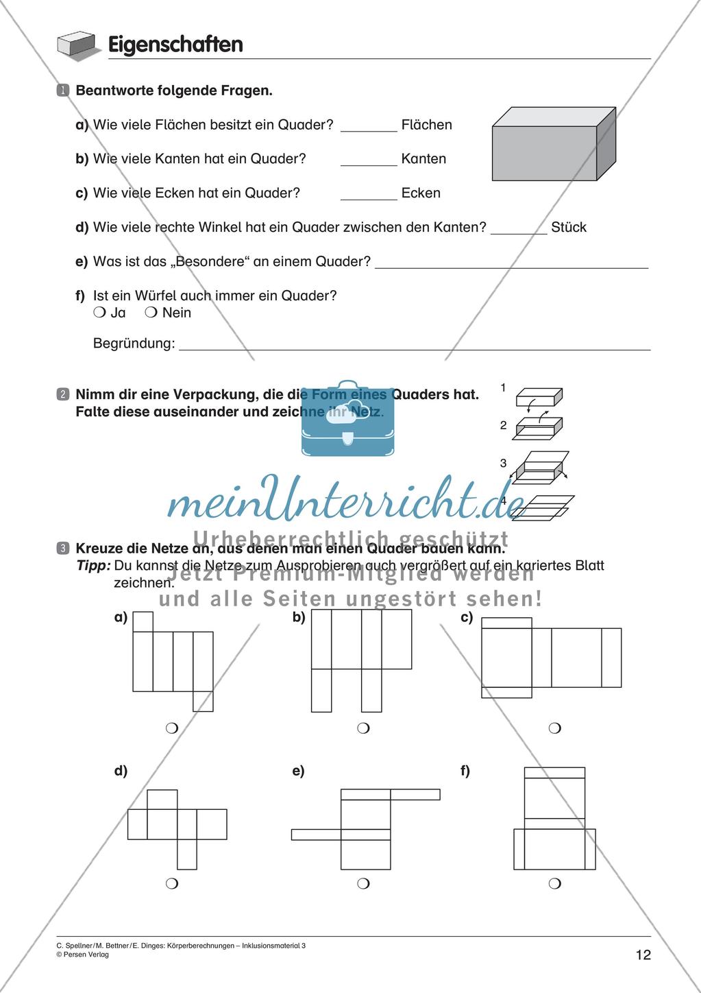 Körperberechnungen: Quader Preview 14