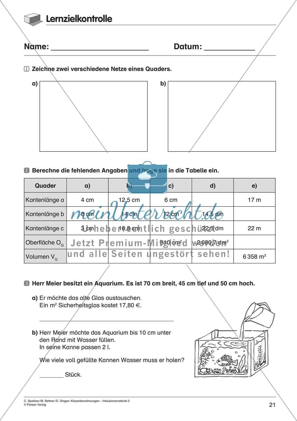 Körperberechnungen: Quader Preview 23