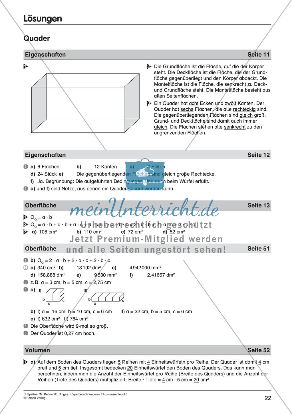 Körperberechnungen: Quader Preview 24