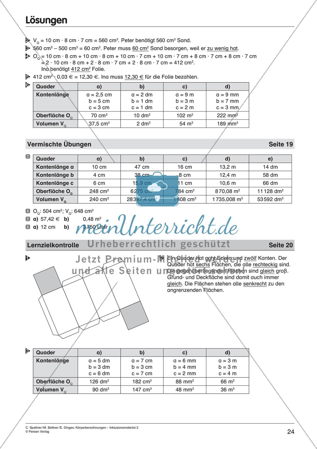 Körperberechnungen: Quader Preview 26
