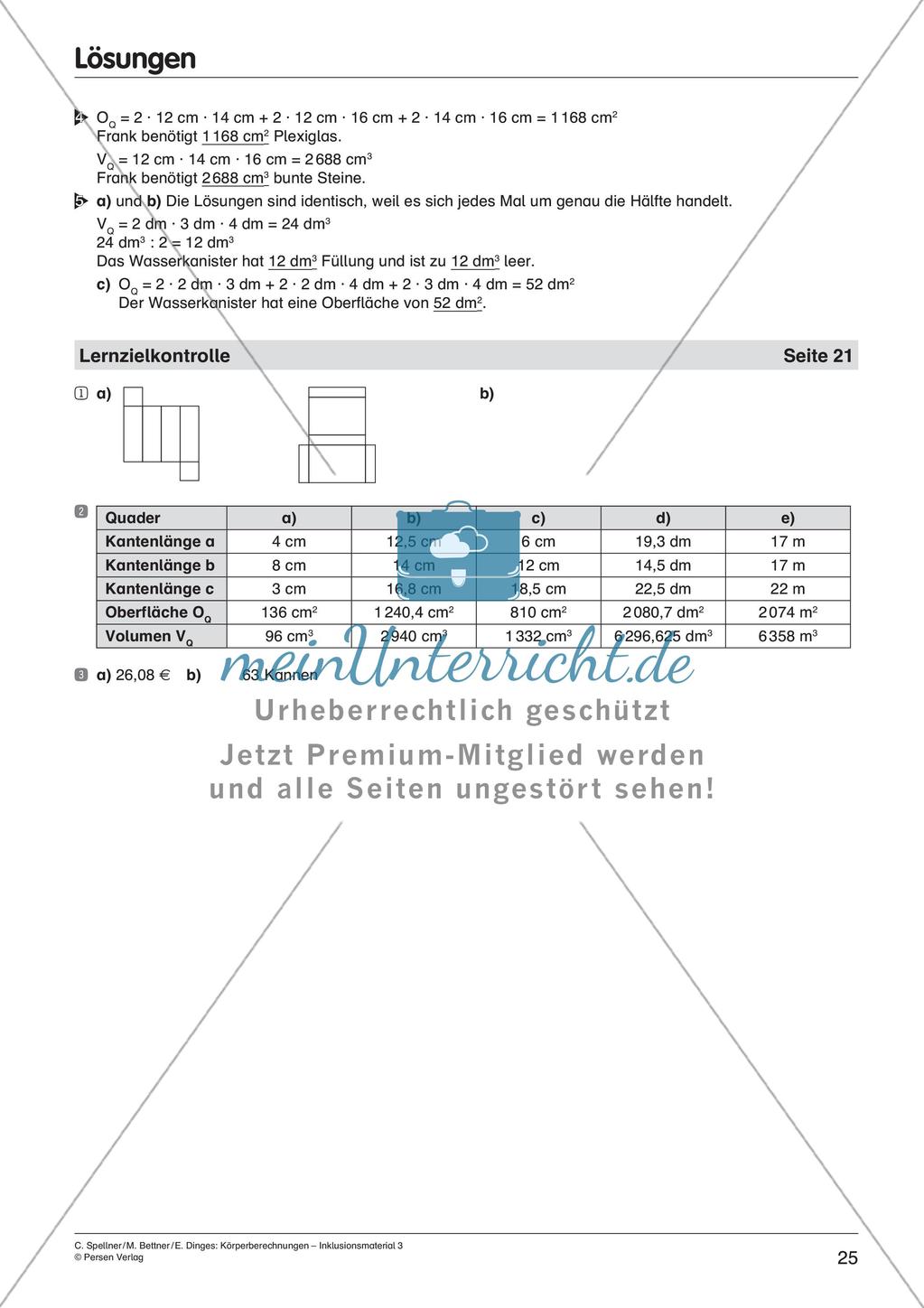 Körperberechnungen: Quader Preview 27