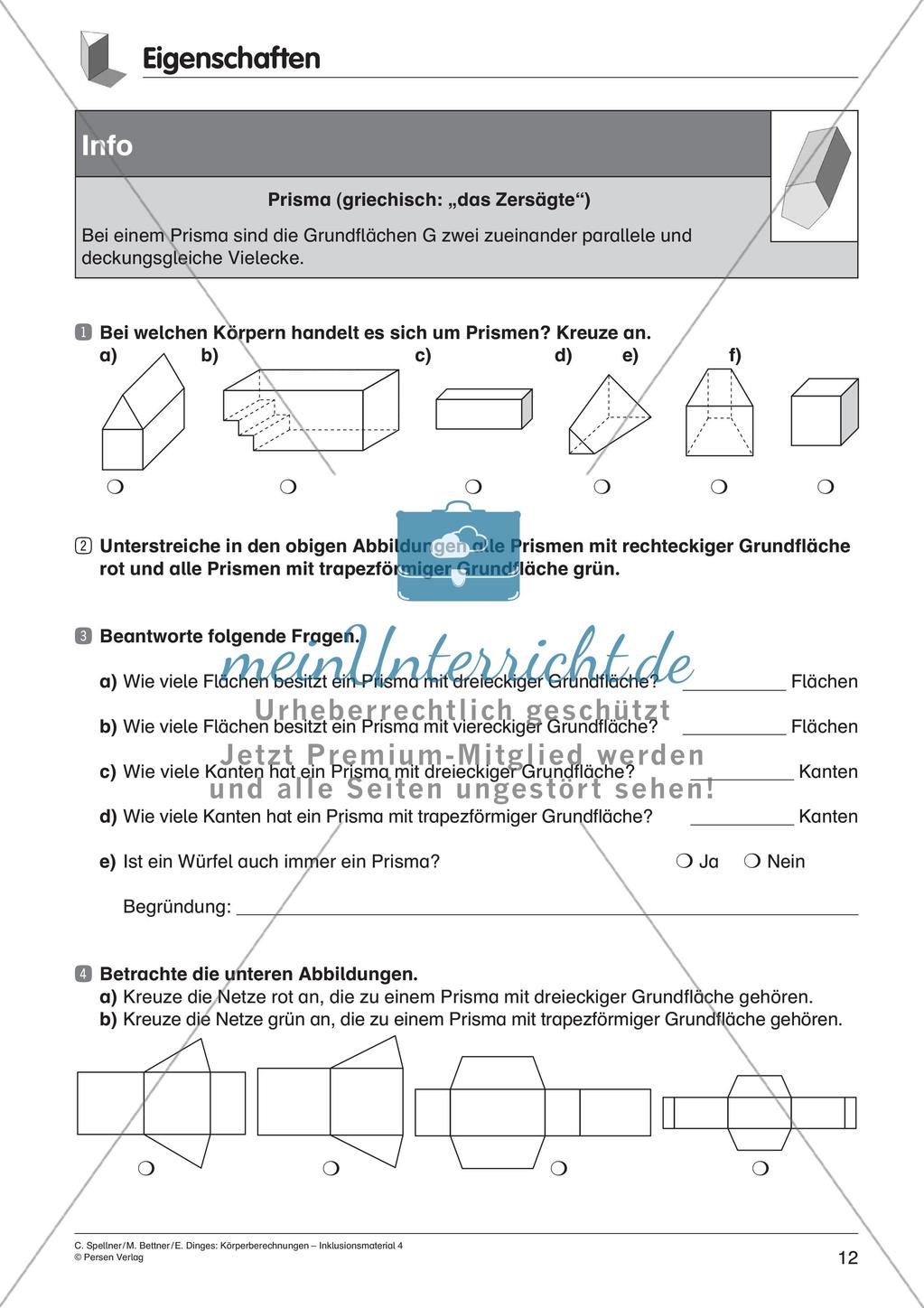 Körperberechnungen: Prisma Preview 14