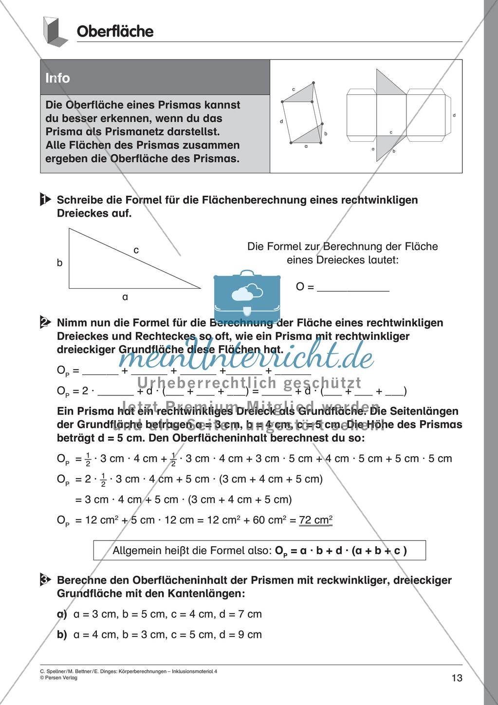 Körperberechnungen: Prisma Preview 15