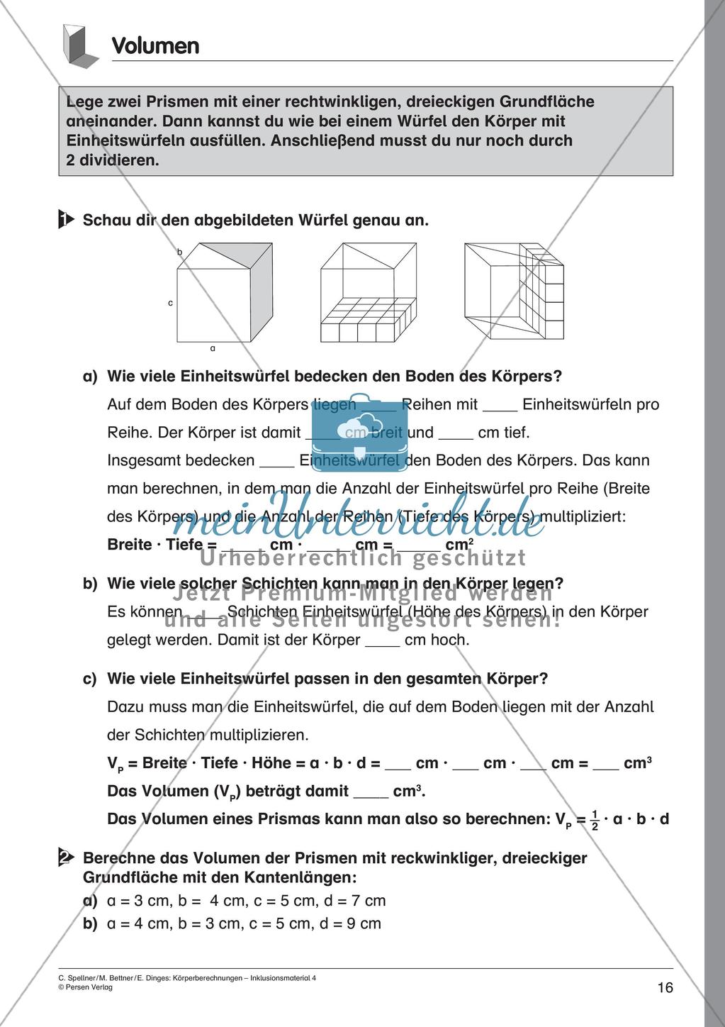 Körperberechnungen: Prisma Preview 18