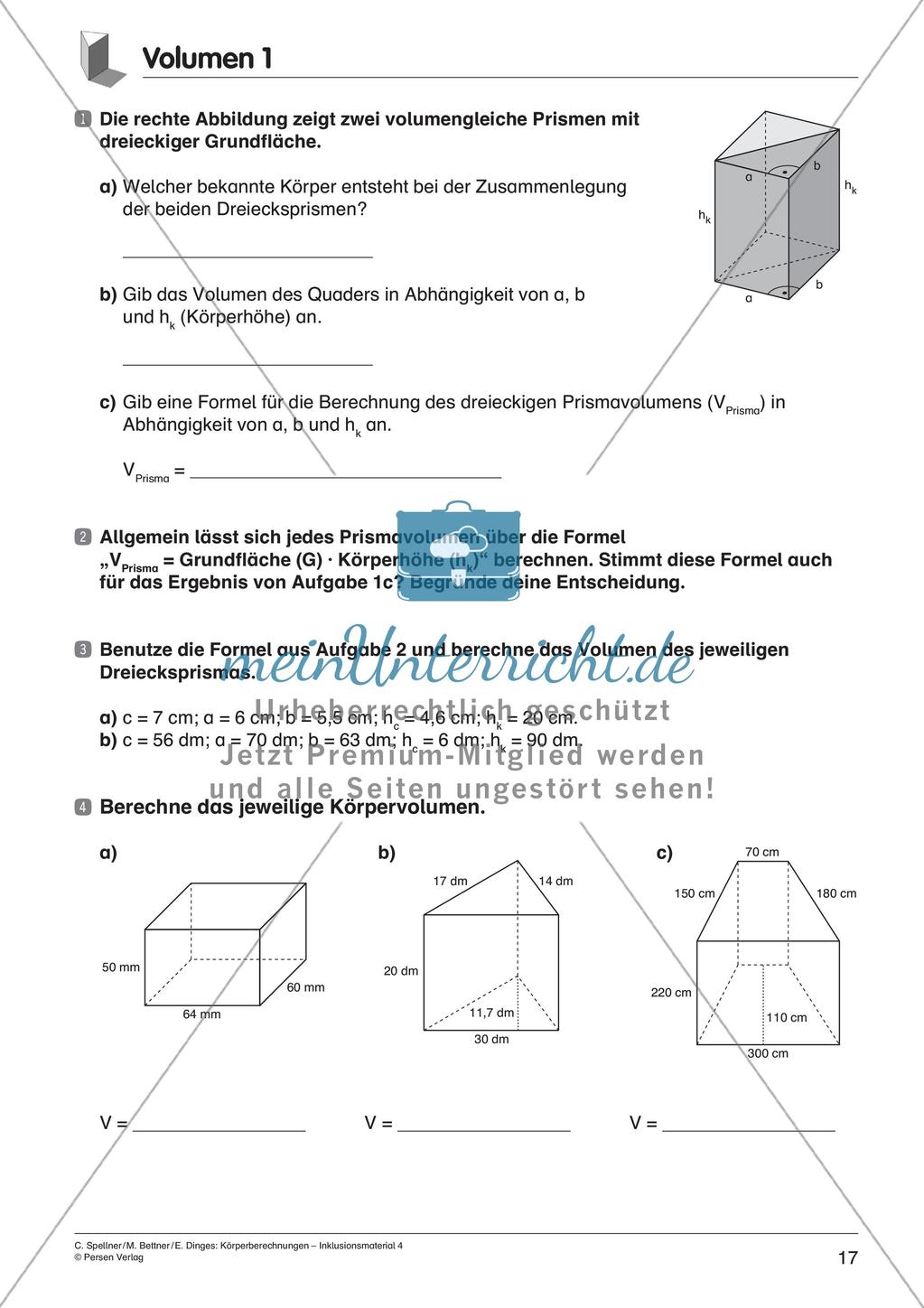 Körperberechnungen: Prisma Preview 19