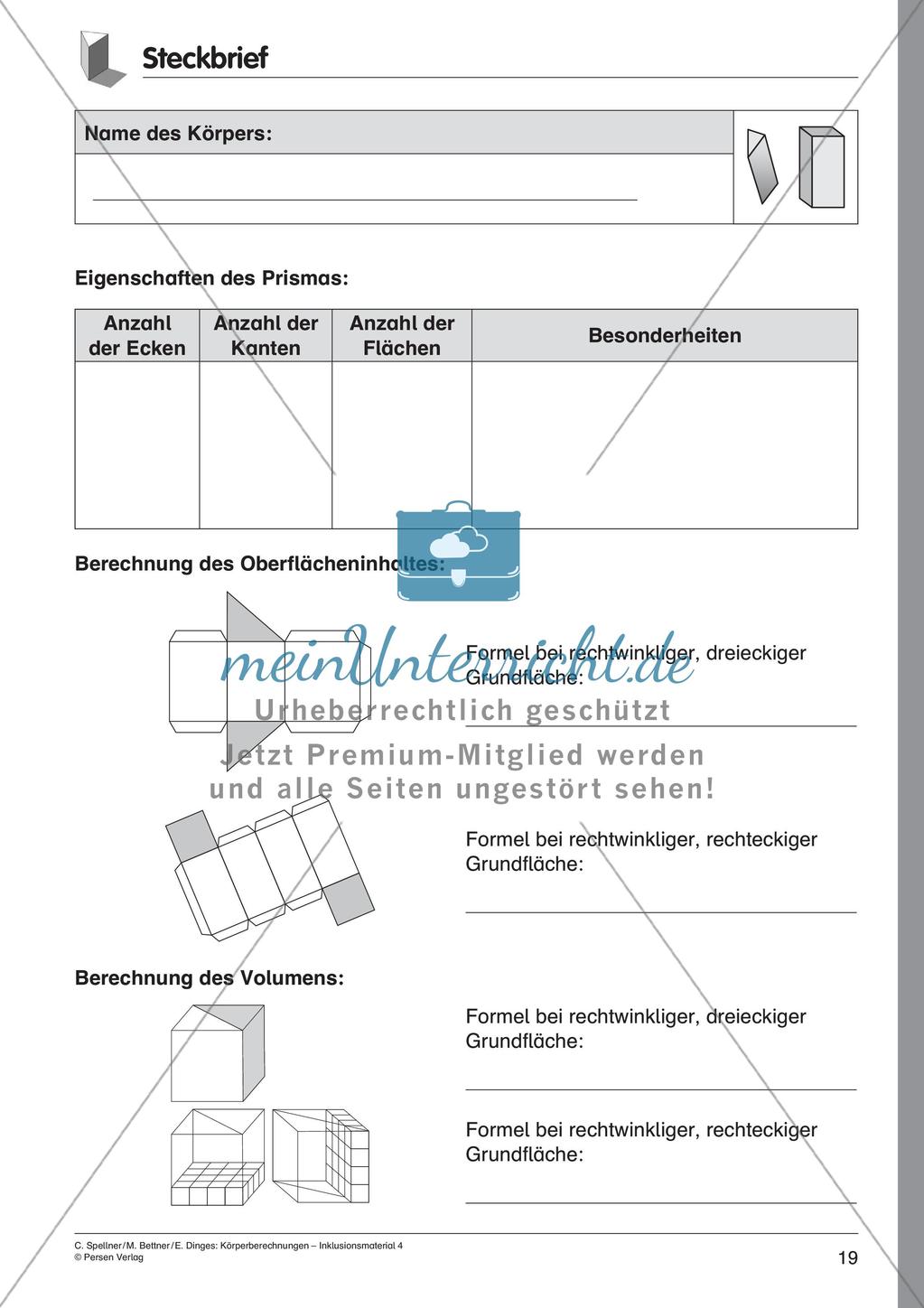Körperberechnungen: Prisma Preview 21