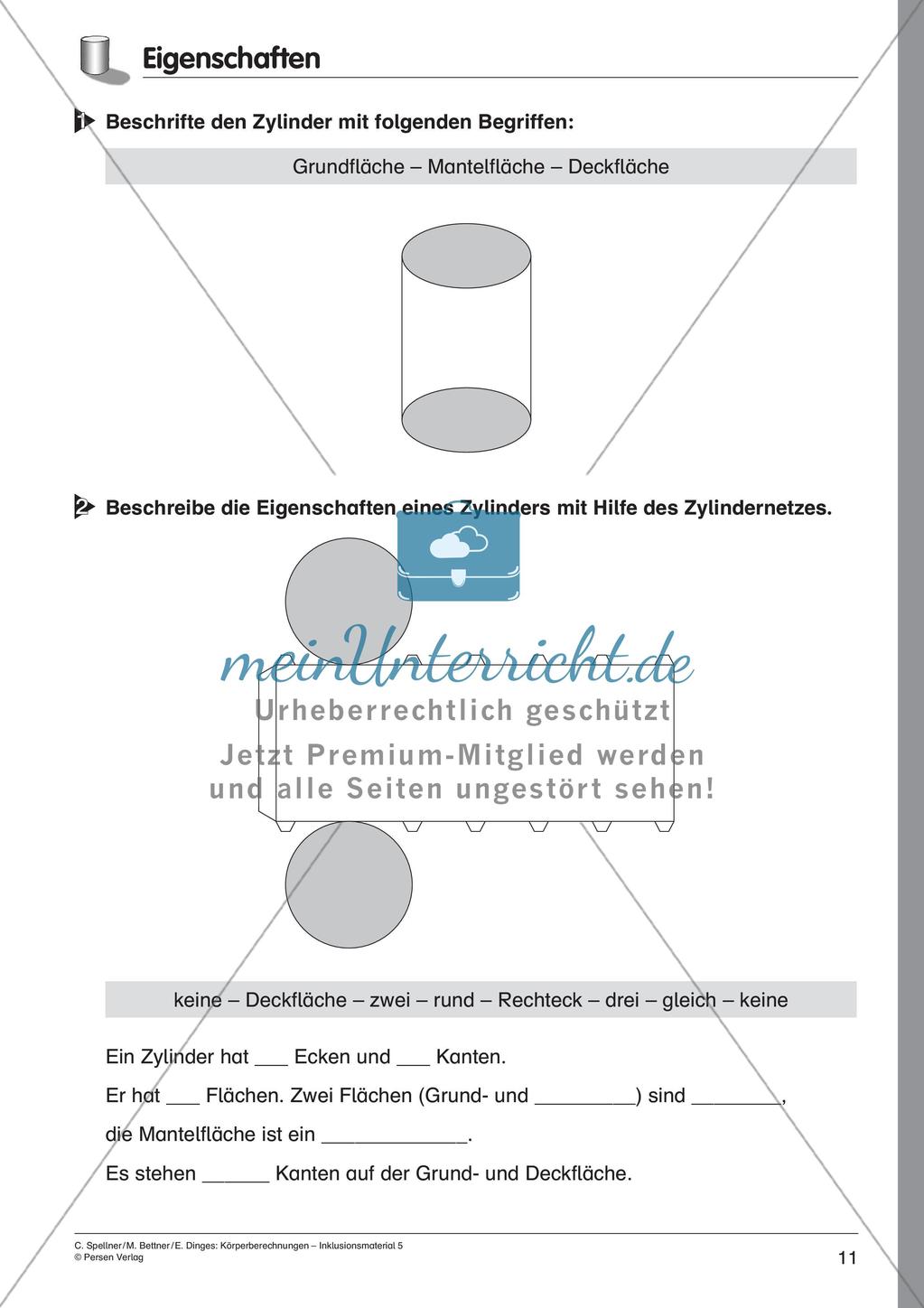 Körperberechnungen: Zylinder Preview 13
