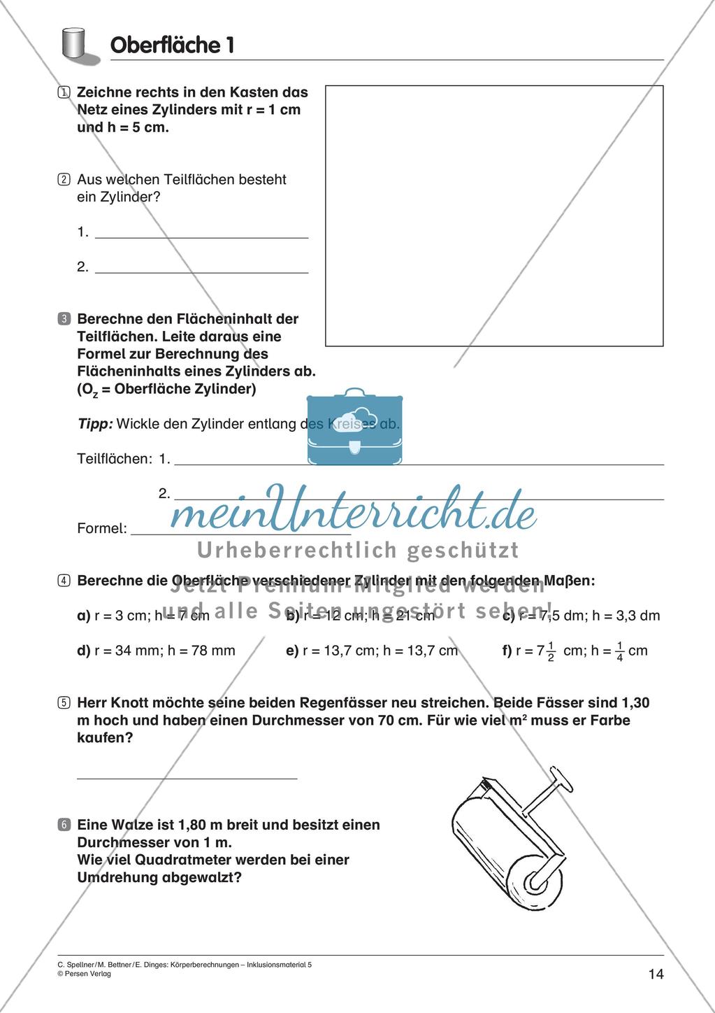Körperberechnungen: Zylinder Preview 16