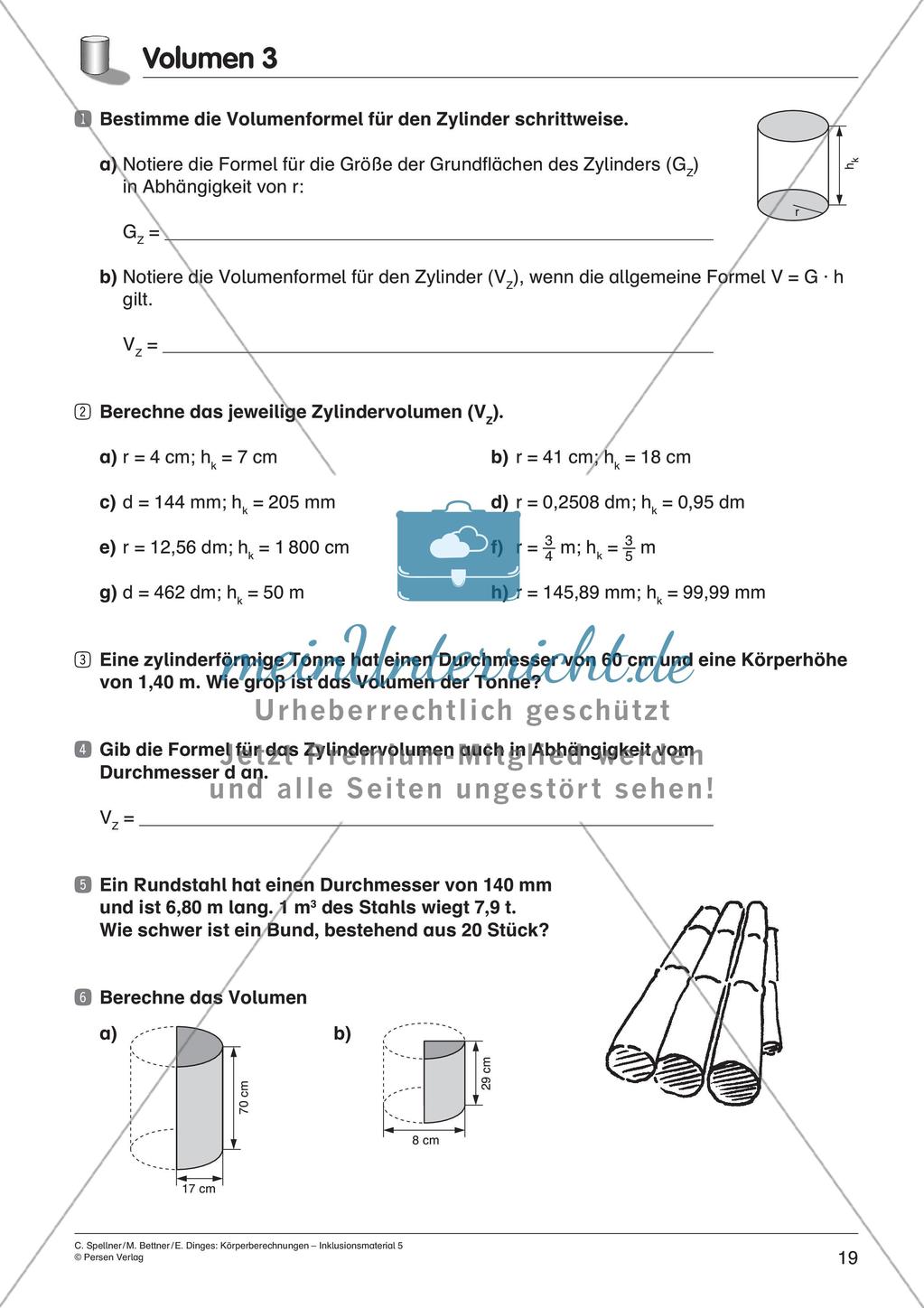 Körperberechnungen: Zylinder Preview 21