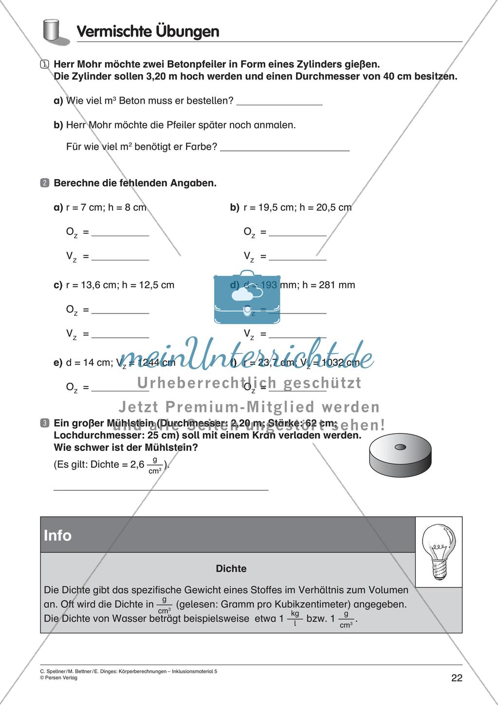 Körperberechnungen: Zylinder Preview 24
