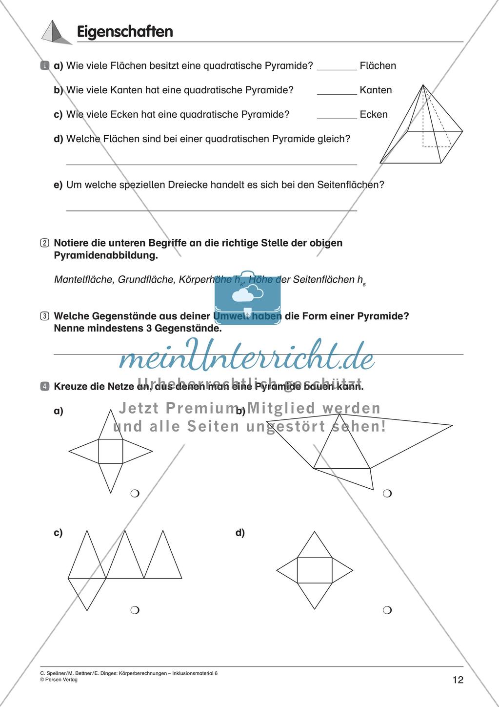 Körperberechnungen: Pyramide Preview 14