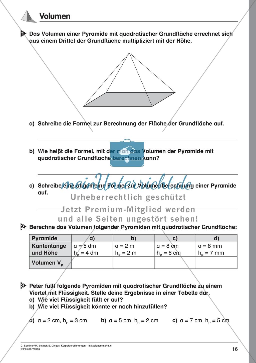 Körperberechnungen: Pyramide Preview 18