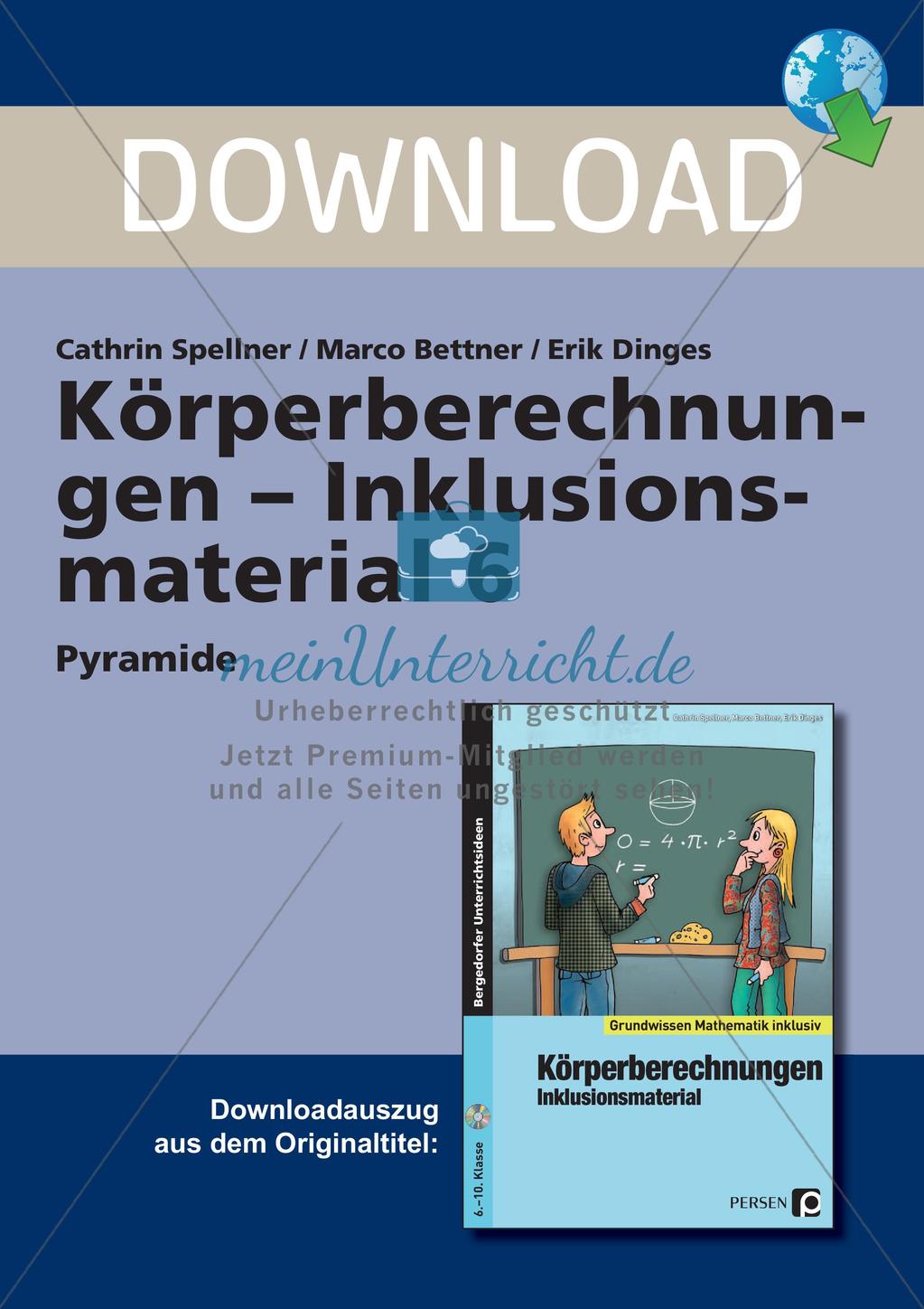 Körperberechnungen: Pyramide Preview 1
