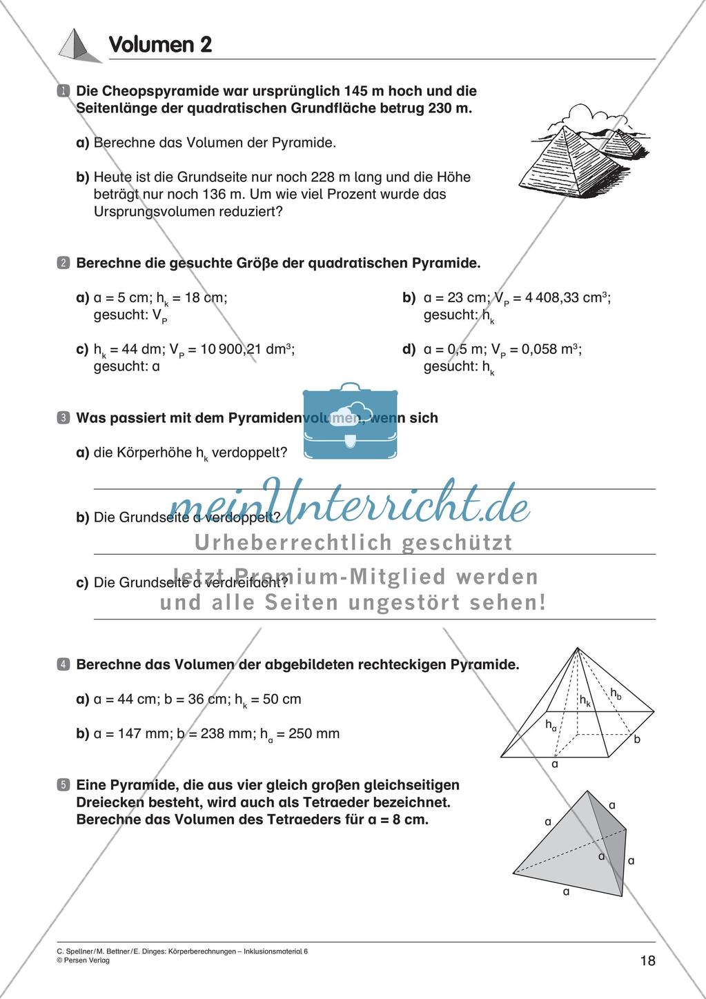 Körperberechnungen: Pyramide Preview 20