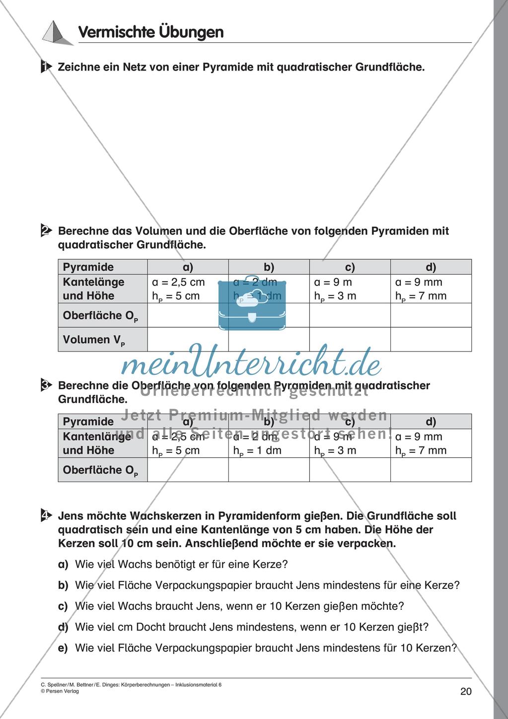 Körperberechnungen: Pyramide Preview 22
