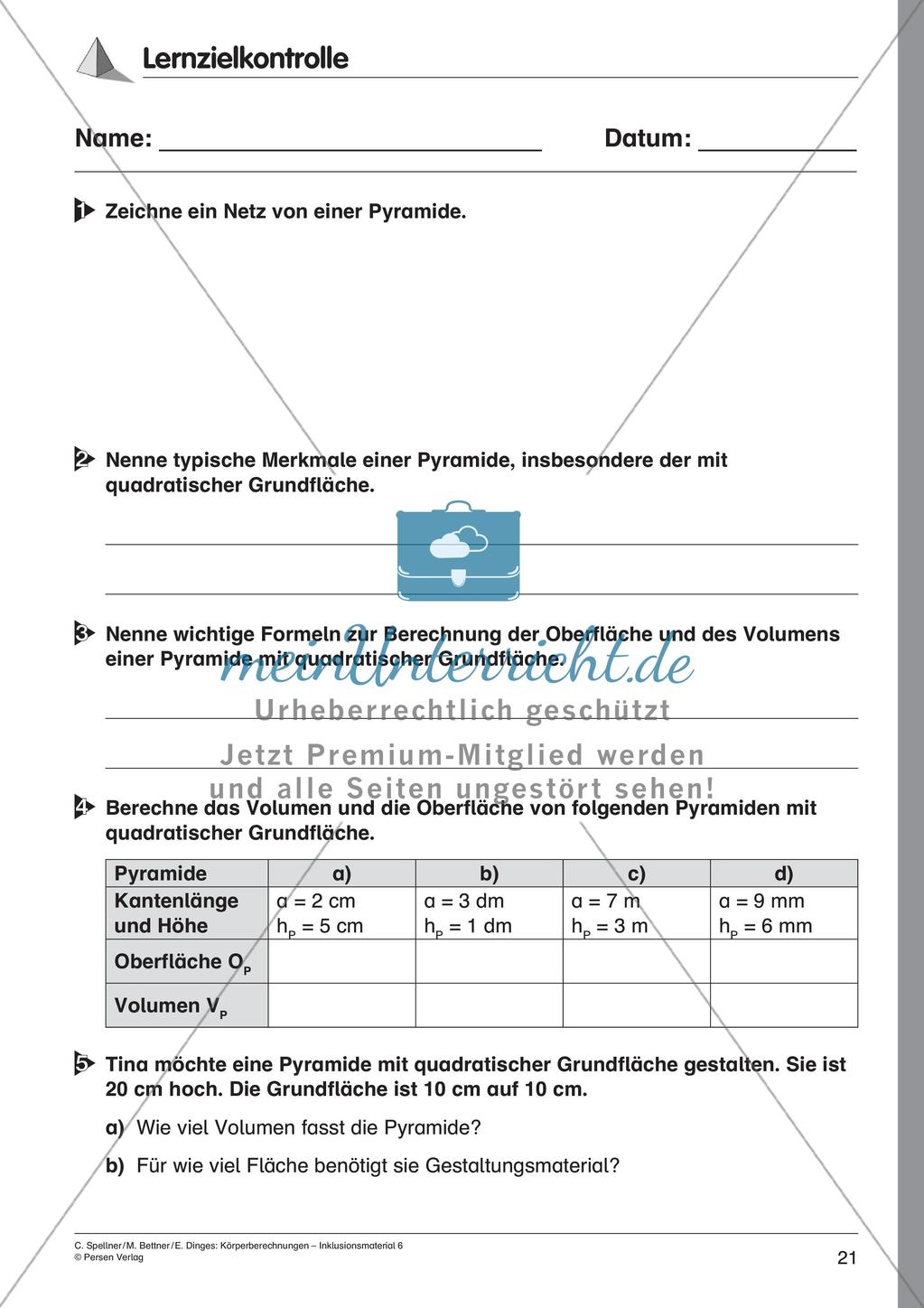 Körperberechnungen: Pyramide Preview 23