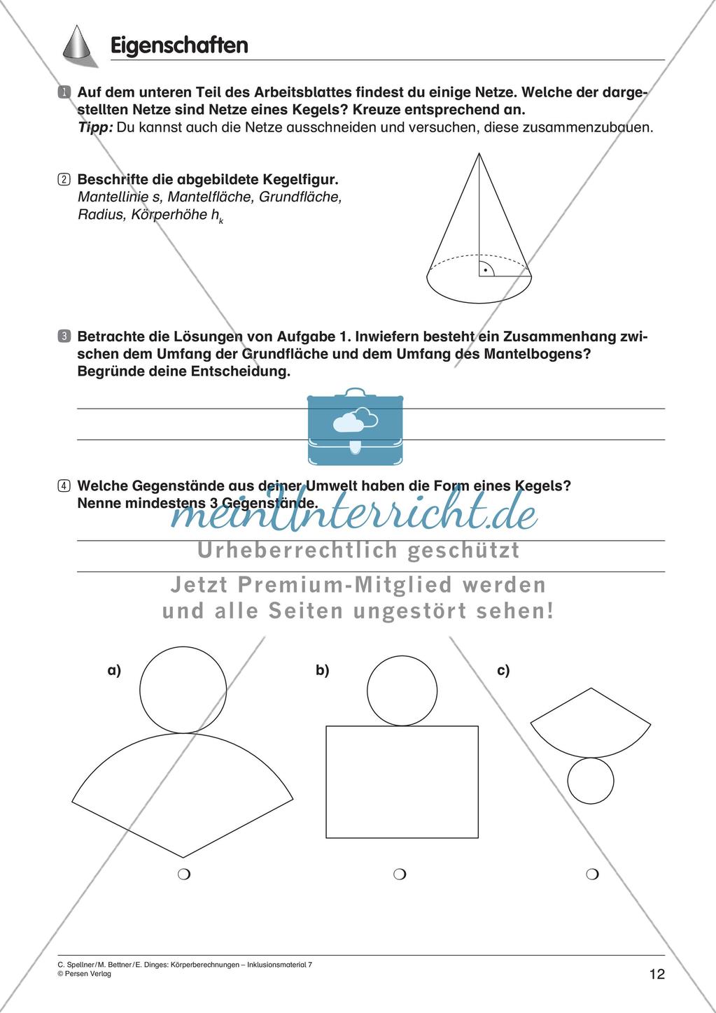 Körperberechnungen: Kegel Preview 14