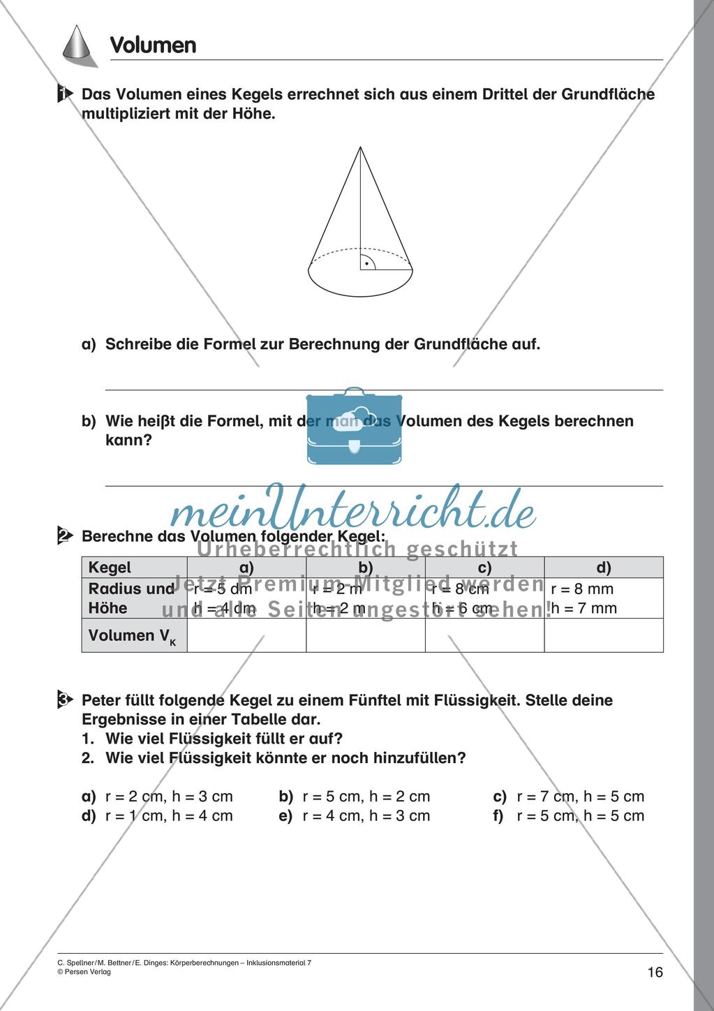 Körperberechnungen: Kegel Preview 18