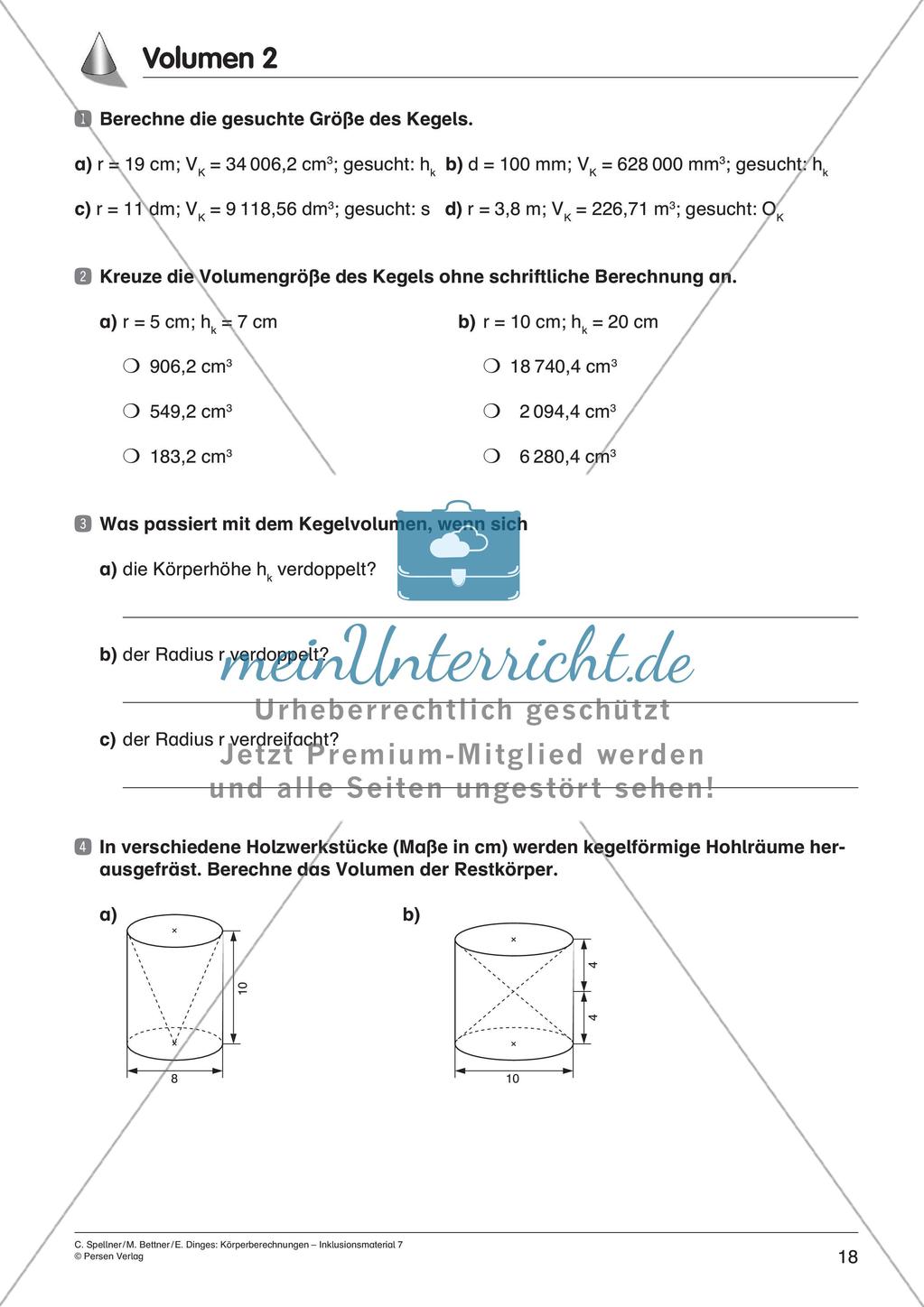 Körperberechnungen: Kegel Preview 20