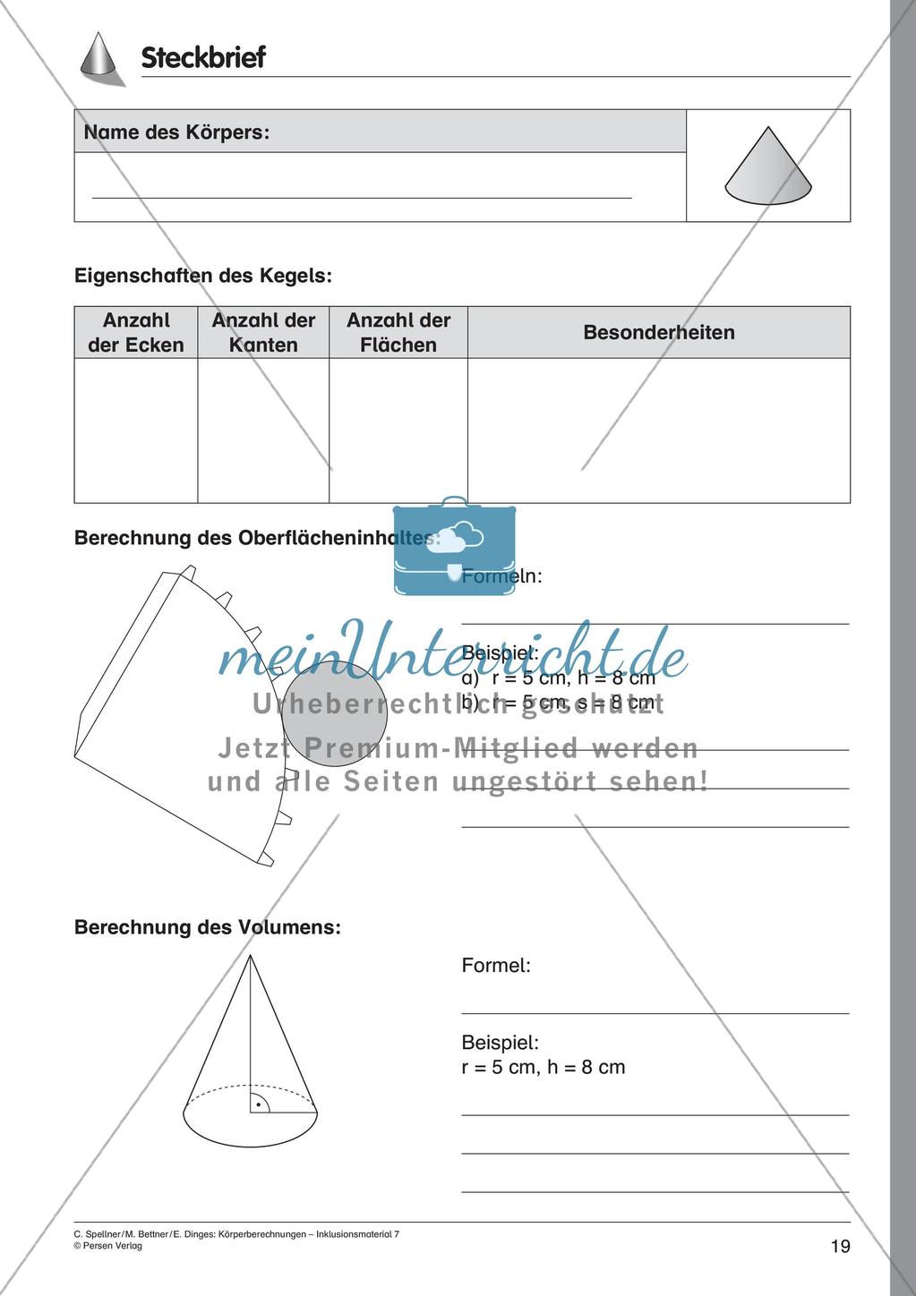 Körperberechnungen: Kegel Preview 21