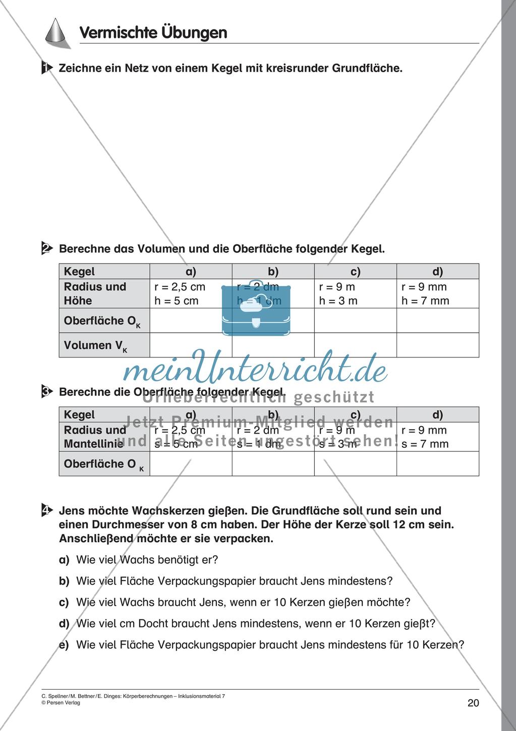 Körperberechnungen: Kegel Preview 22