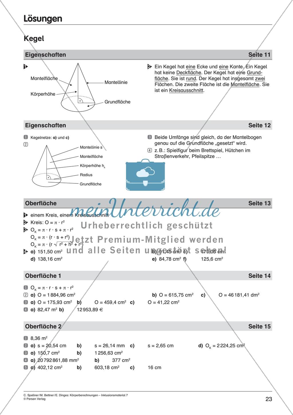 Körperberechnungen: Kegel Preview 25