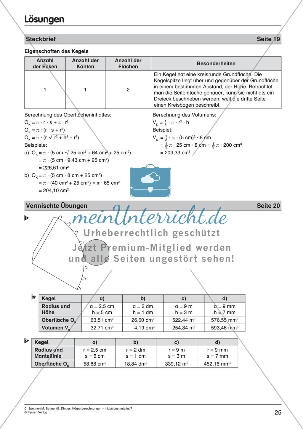 Körperberechnungen: Kegel Preview 27