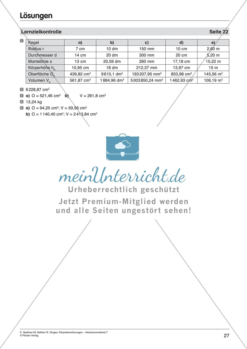 Körperberechnungen: Kegel Preview 29