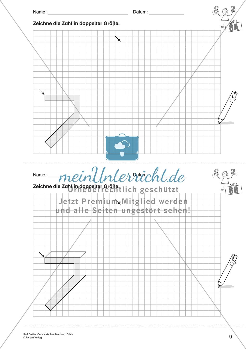 Geometrisches Zeichnen: Zahlen Preview 11