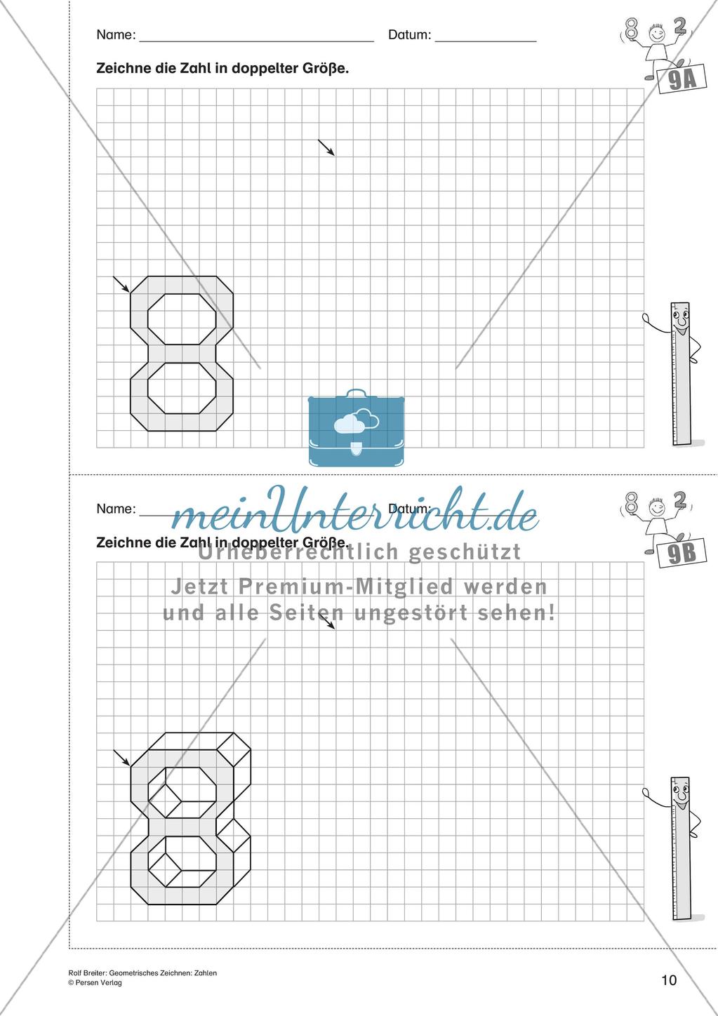 Geometrisches Zeichnen: Zahlen Preview 12
