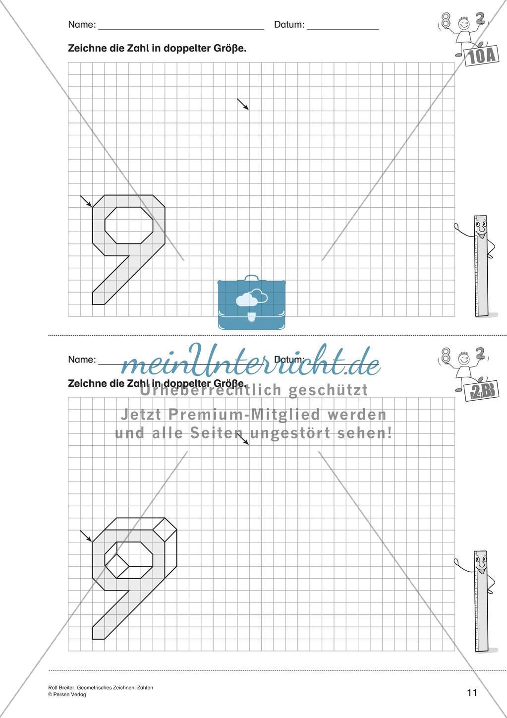 Geometrisches Zeichnen: Zahlen Preview 13