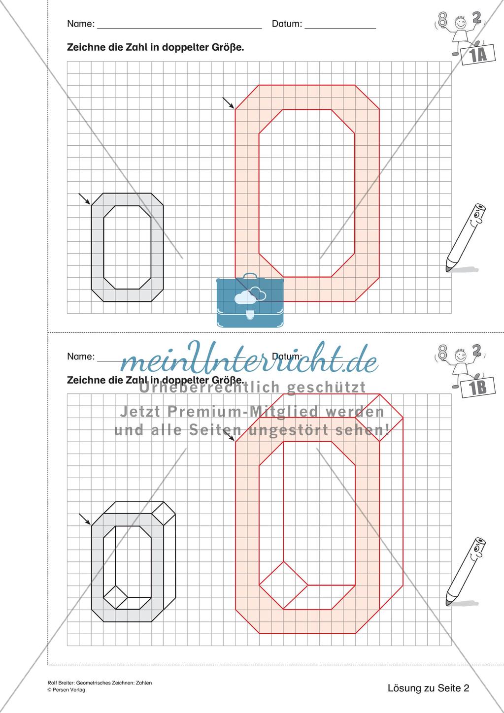Geometrisches Zeichnen: Zahlen Preview 15
