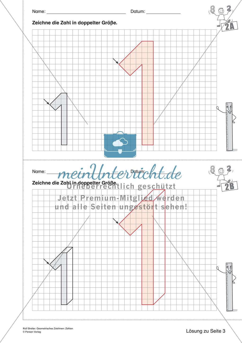 Geometrisches Zeichnen: Zahlen Preview 16
