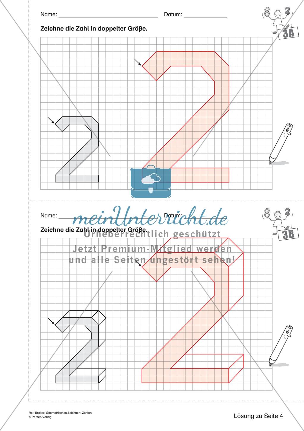 Geometrisches Zeichnen: Zahlen Preview 17