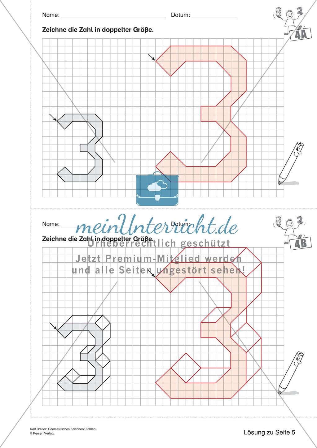 Geometrisches Zeichnen: Zahlen Preview 18