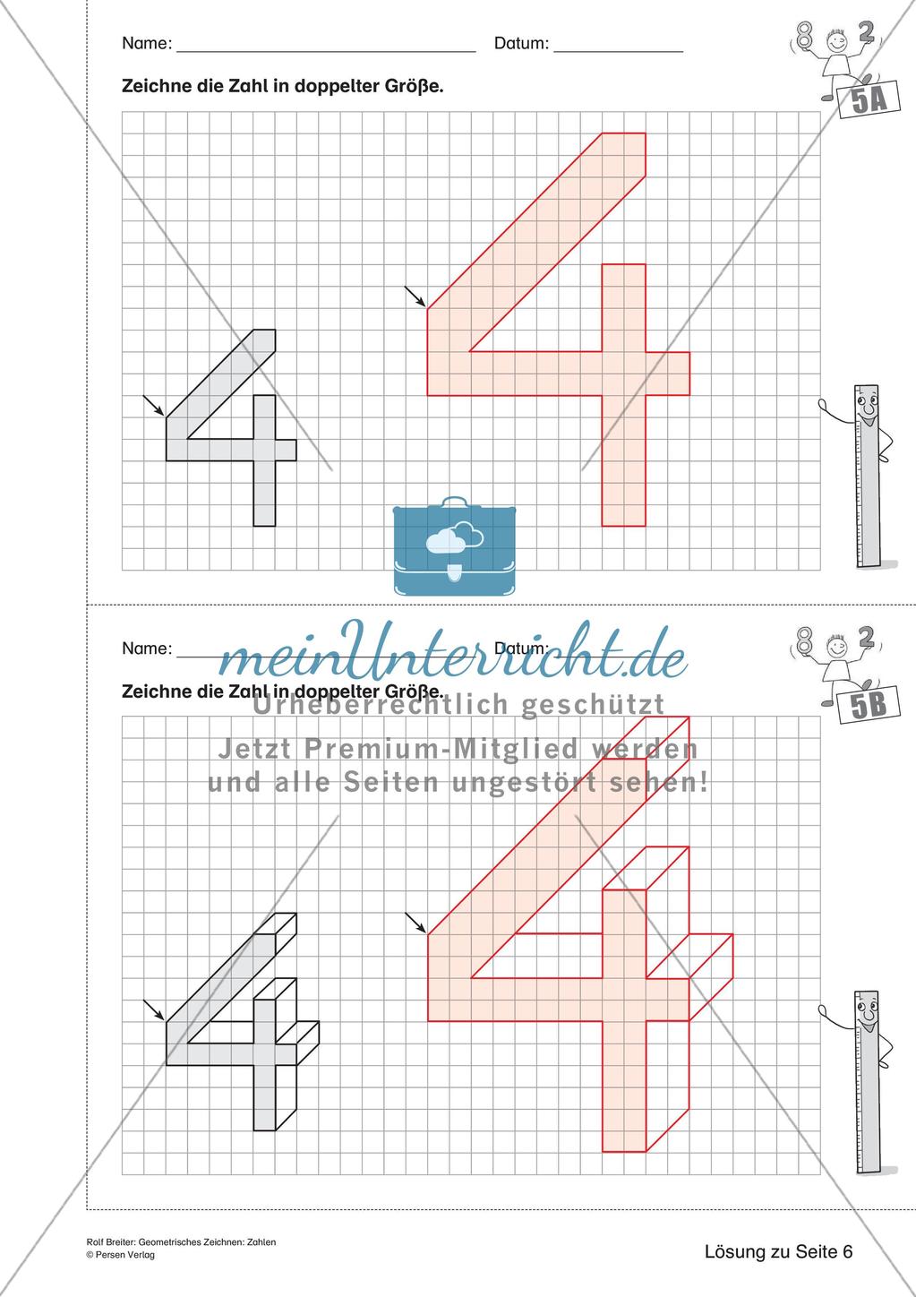Geometrisches Zeichnen: Zahlen Preview 19