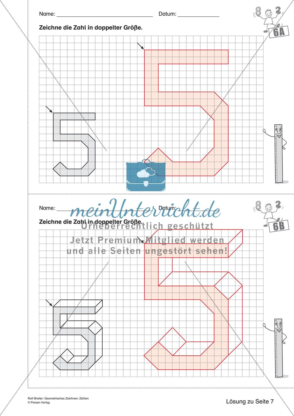 Geometrisches Zeichnen: Zahlen Preview 20