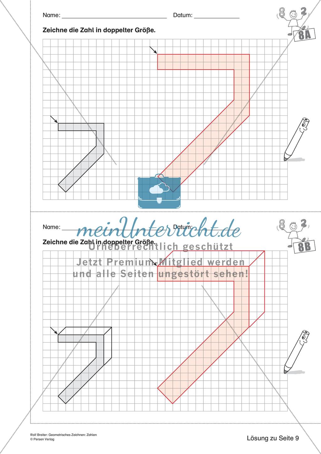 Geometrisches Zeichnen: Zahlen Preview 22