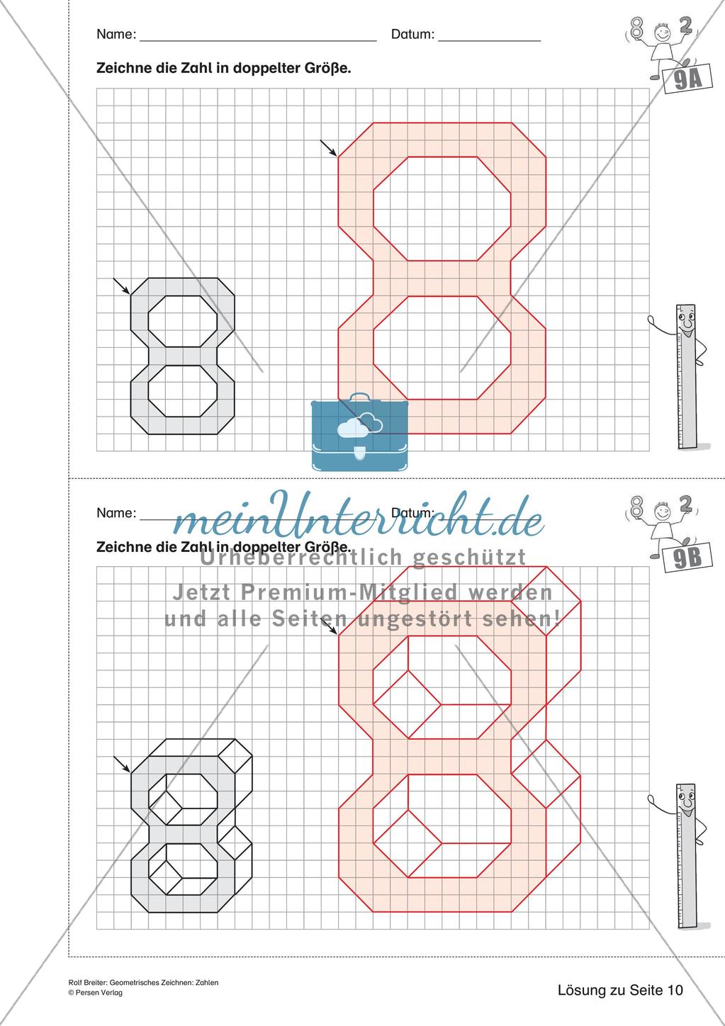 Geometrisches Zeichnen: Zahlen Preview 23