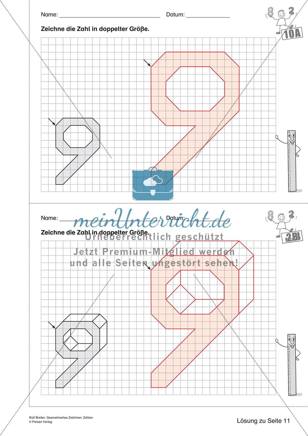 Geometrisches Zeichnen: Zahlen Preview 24