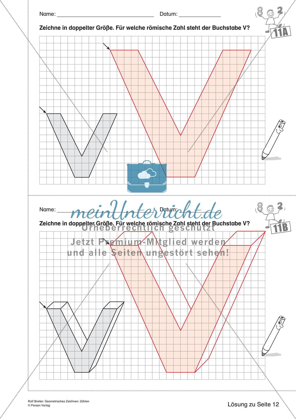 Geometrisches Zeichnen: Zahlen Preview 25