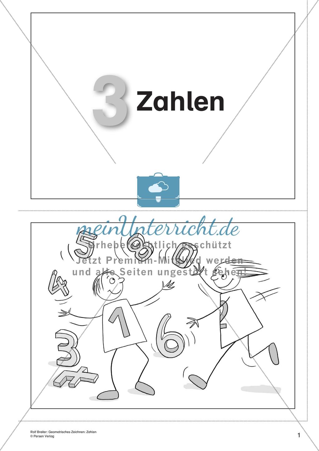 Geometrisches Zeichnen: Zahlen Preview 3