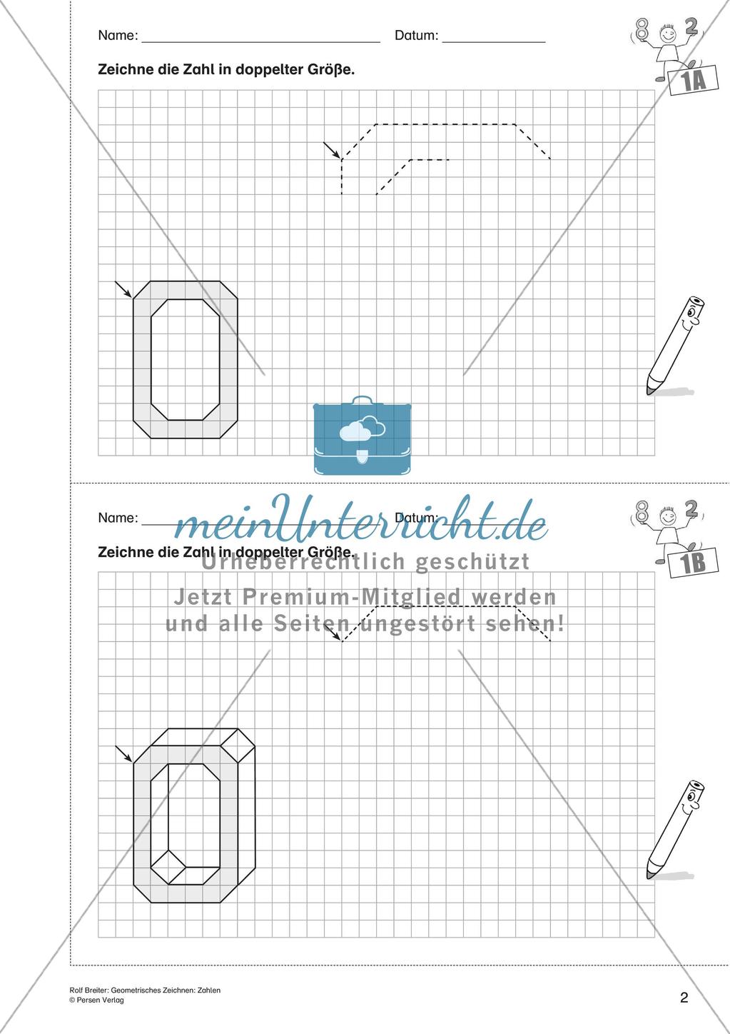 Geometrisches Zeichnen: Zahlen Preview 4