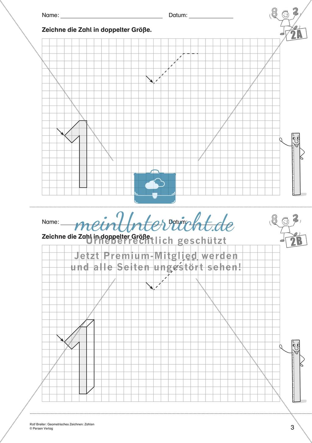 Geometrisches Zeichnen: Zahlen Preview 5