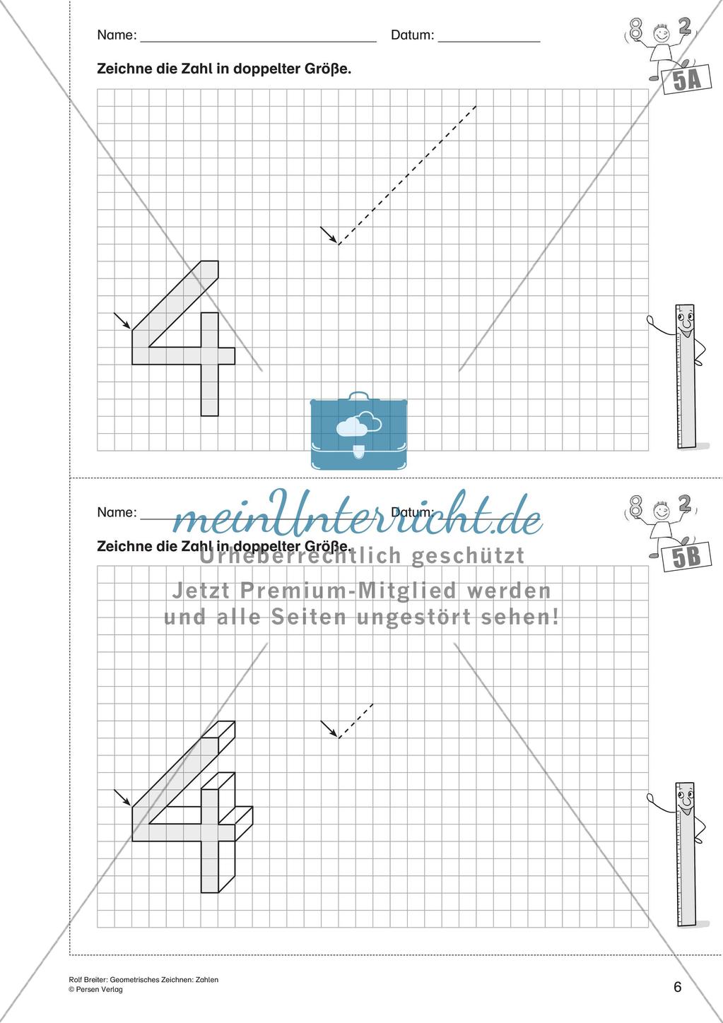 Geometrisches Zeichnen: Zahlen Preview 8