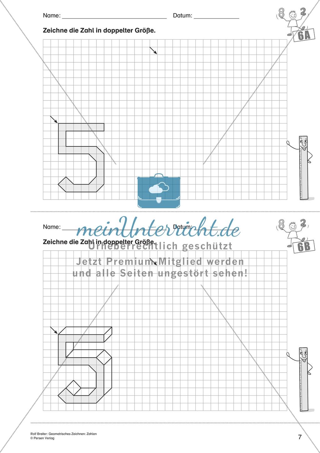 Geometrisches Zeichnen: Zahlen Preview 9